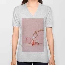 Pink abstract composition V Neck T Shirt