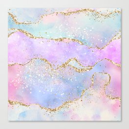 Rainbow Glitter Agate Texture 02 Canvas Print