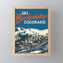 Blue Breckenridge Vintage Ski Poster Framed Mini Art Print