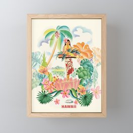 Vintage Hawaiian Travel Poster Framed Mini Art Print