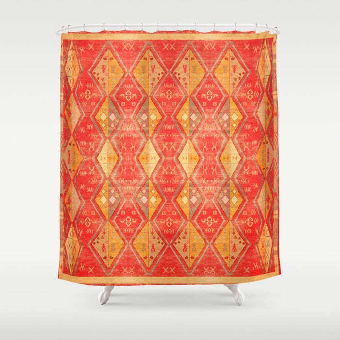 N254 - Oriental Heritage Antique Traditional Tropical Color Moroccan Style Shower Curtain
