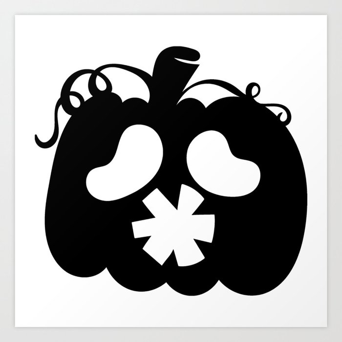 Halloween Jack O Lantern Face Pumpkin Black 2 Art Print