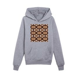 Retro atomic ogee ovals earthy brown Kids Pullover Hoodies