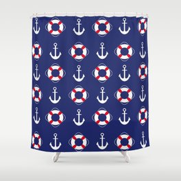Nautical Pattern Shower Curtain