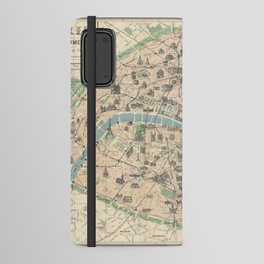 Paris Its Monuments. Practical Visitor's Guide.-Old vintage map Android Wallet Case