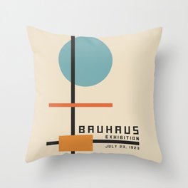 Bauhaus Poster Blue Circle Throw Pillow