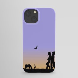 Western Cowboy and Cowgirl on the Range iPhone Case
