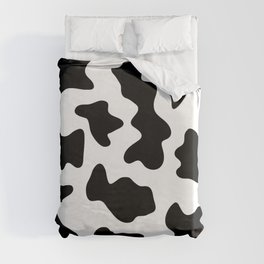 black and white ranch farm animal cowhide western country cow print Duvet Cover