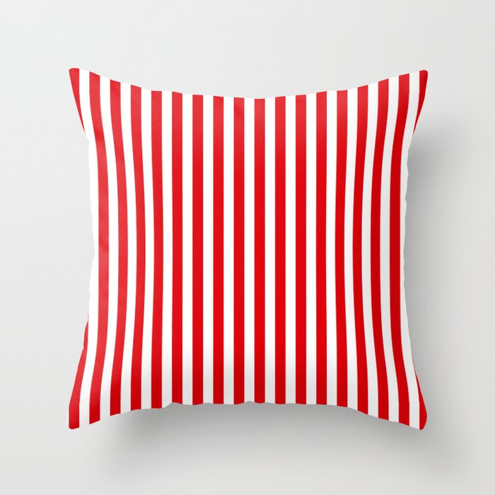 Red Stripes Throw Pillow
