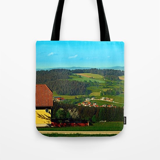 Small farm with built-in panoramic view Tote Bag