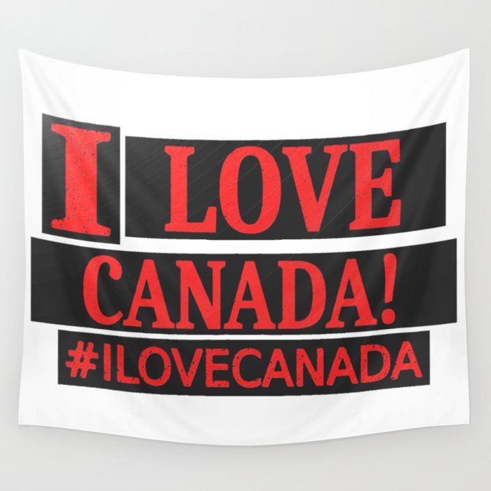 Cute Expression Design "#ILOVECANADA". Buy Now Wall Tapestry