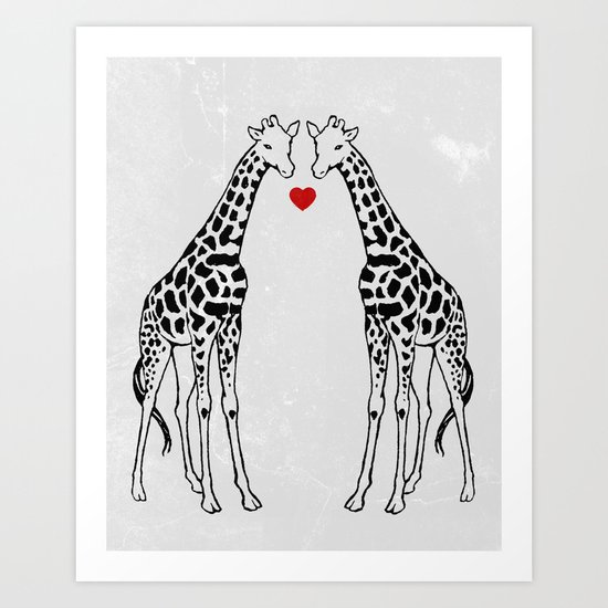 Giraffe Love Art Print