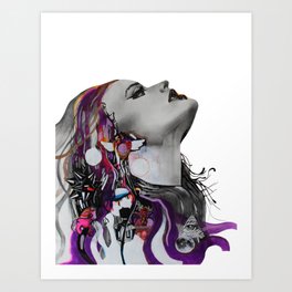 Wild Haired Woman Art Print