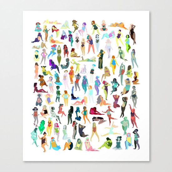 100 tiny ladies Canvas Print