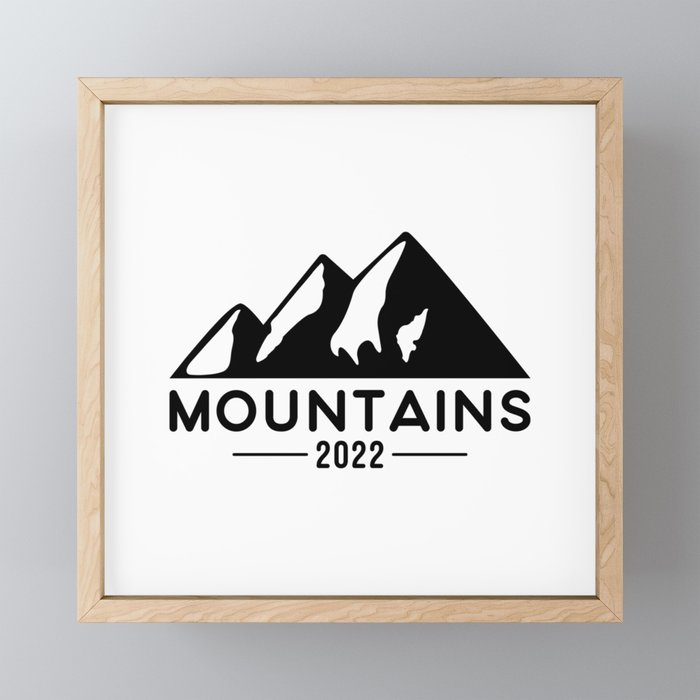 Mountains 2022, Hiking, Climbing. Framed Mini Art Print