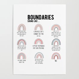 Boundaries Mental Health Reminder for Counselors Poster