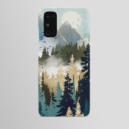 Misty Pines Android Case | Sun, Mountains, Trees, Blue, Bohemian, Forest, Wanderlust, Mist, Fog, Digital 