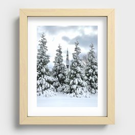 Snow on the Saturn Recessed Framed Print