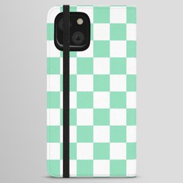 Checkered (Mint & White Pattern) iPhone Wallet Case
