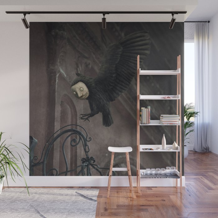 Masked crow Wall Mural