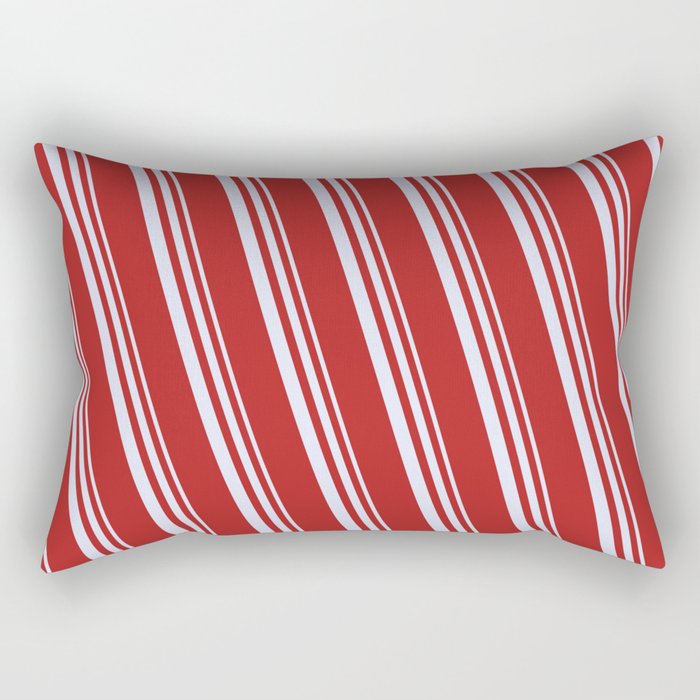 Lavender & Red Colored Lines Pattern Rectangular Pillow