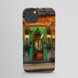 Green Cafe in Old Montreal iPhone Case