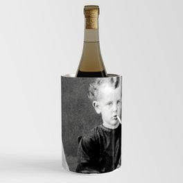 Smoking Boy with Chicken black and white photograph - photography - photographs Wine Chiller