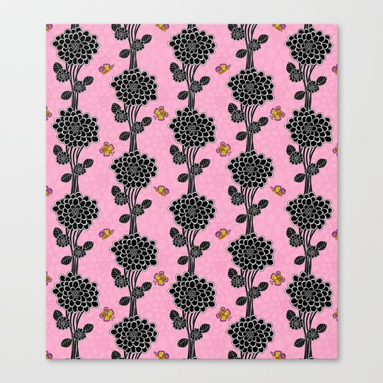 Flowered tree. in pink Canvas Print