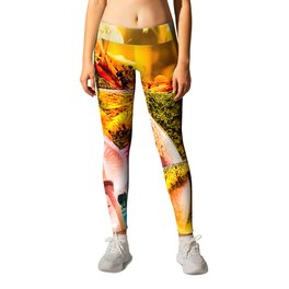 Outer World Forest Flowers Leggings | Balls, Colorful, Yellow, Digital, Flowers, Trippy, Fantasy, Plants, Forest, Photo 