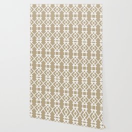 Tan and White Tessellation Line Pattern 27 Pairs DE 2022 Trending Color Bamboo Screen DE6193 Wallpaper