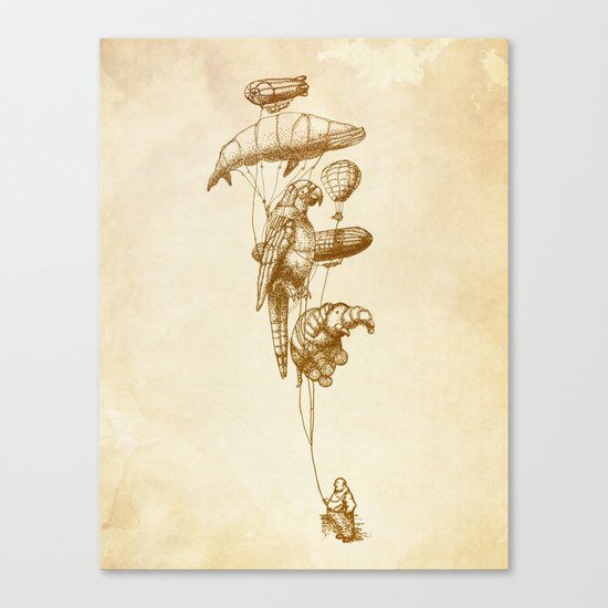 The Helium Menagerie (sepia) Canvas Print