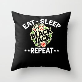 Blackjack Player Casino Basic Strategy Game Cards Throw Pillow