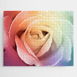 Aesthetic pastel rainbow rose Jigsaw Puzzle