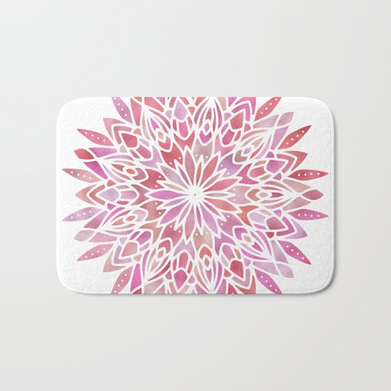 Mandala Pink Gold Bath Mat