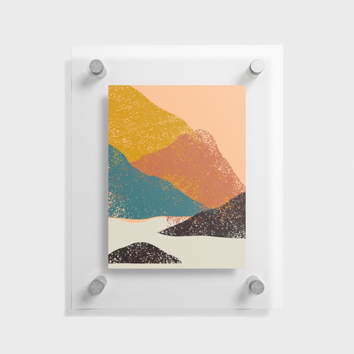 Abstract mountain landscape painting art print Floating Acrylic Print