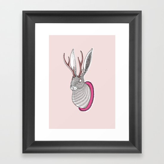 Deer Rabbit Framed Art Print