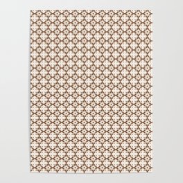 Floral vintage ornament pattern in brown Poster