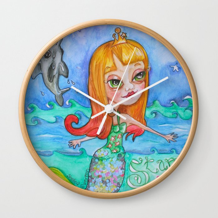 Mermaid and the Dolphin Wall Clock