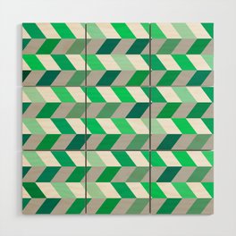 Abstract Dark Green Light Green and White Zig Zag Background. Wood Wall Art