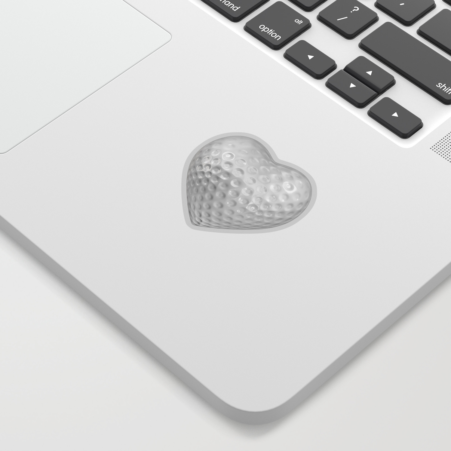 Golf Ball Heart 3d Render Of Heart Shaped Golf Ball Sticker By