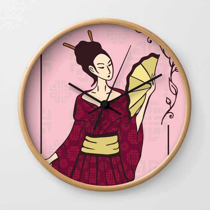 Geisha Japanese Artists Wall Clock