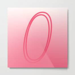Zero Rose Gradient Metal Print | Maths, Graphicdesign, Rose Pink, Outline, Gradiant, Flamingo, Monogram, Ombre, Number, Math 