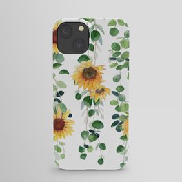 Eucalyptus and Sunflowers Garland  iPhone Case