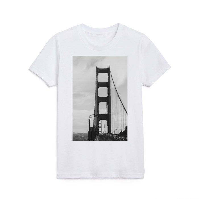 Traffic Golden Gate Bridge Black and White  Kids T Shirt