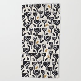 Scandinavian trees vintage structur Beach Towel