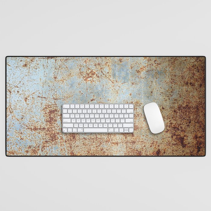 rusty metal panel texture Desk Mat by Rustic Society6
