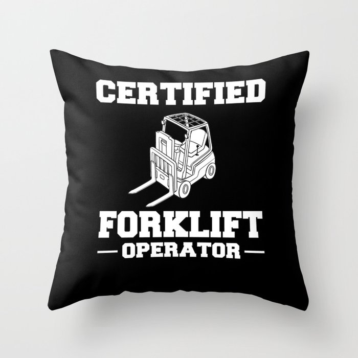 Forklift Operator Driver Lift Truck Training Throw Pillow
