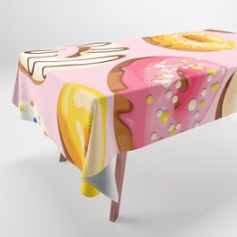 Doughnuts Pink Yellow Modern Confectionery Decor Tablecloth