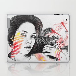 Sara | red dragonfly girl Laptop Skin