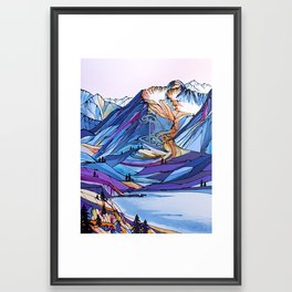 Alyeska Allure Colorful Mountains Framed Art Print